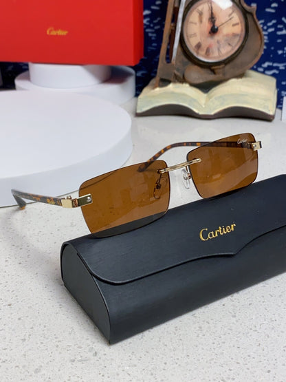 Cartier Metal Fashion Brown Lens Sunglasses for Men & Women - 465898 - detail image 10