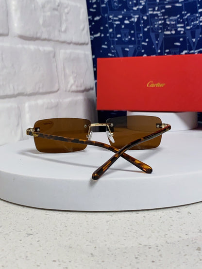 Cartier Metal Fashion Brown Lens Sunglasses for Men & Women - 465898 - detail image 3
