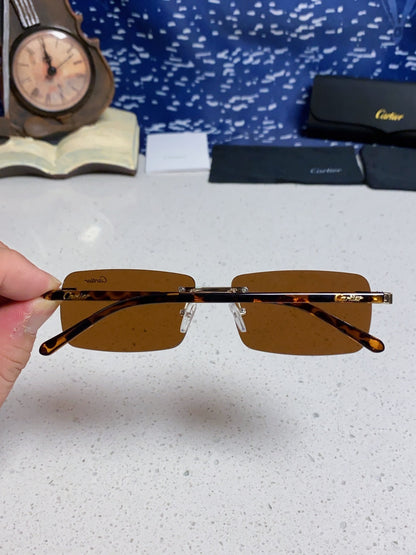 Cartier Metal Fashion Brown Lens Sunglasses for Men & Women - 465898 - detail image 5