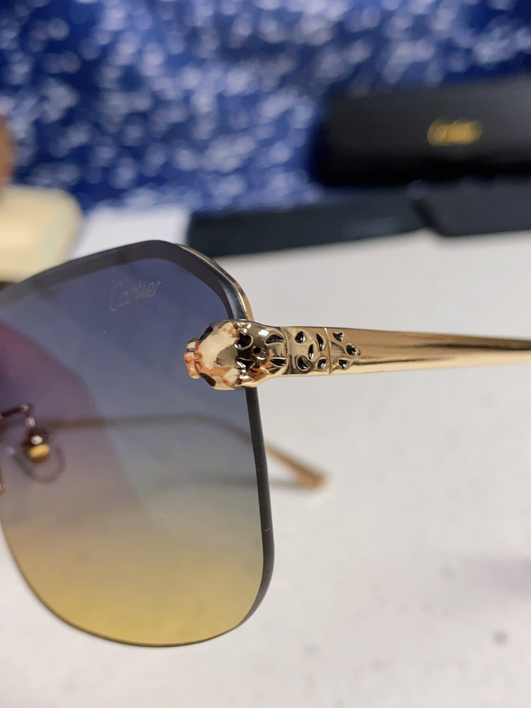 Cartier Metal Square Silver Lens Sunglasses for Men & Women - 399004 - detail image 7