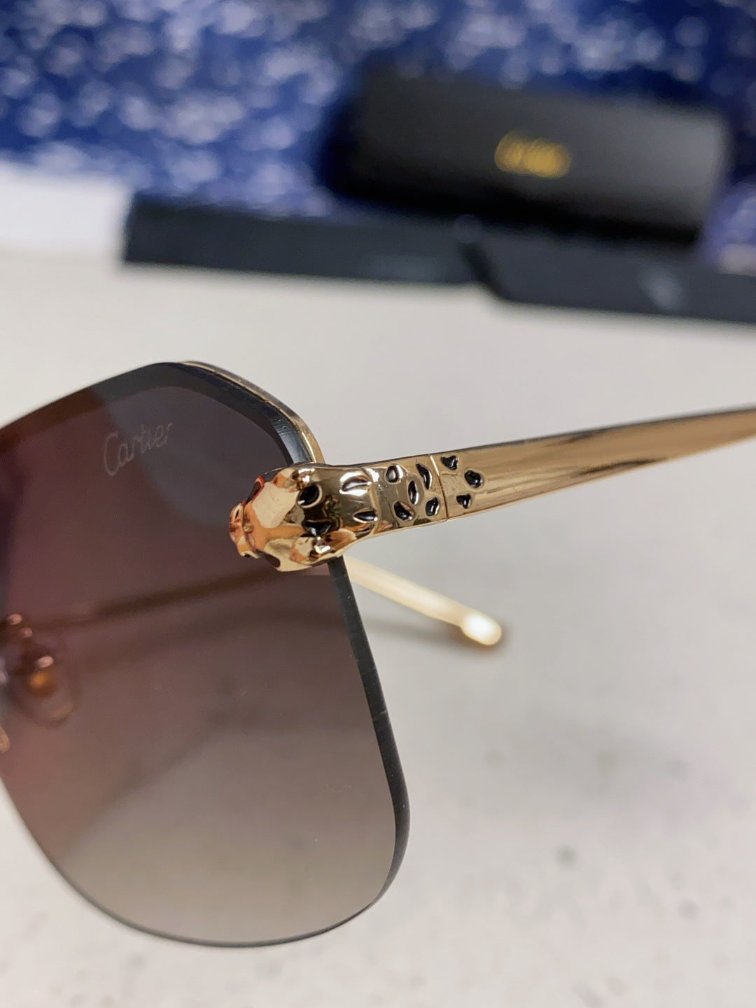 Cartier Metal Square Silver Lens Sunglasses for Men & Women - 399005 - detail image 7