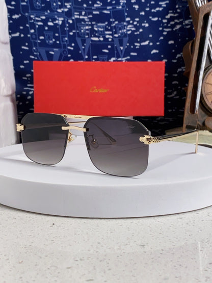 Cartier Metal Square Silver Lens Sunglasses for Men & Women - 158516