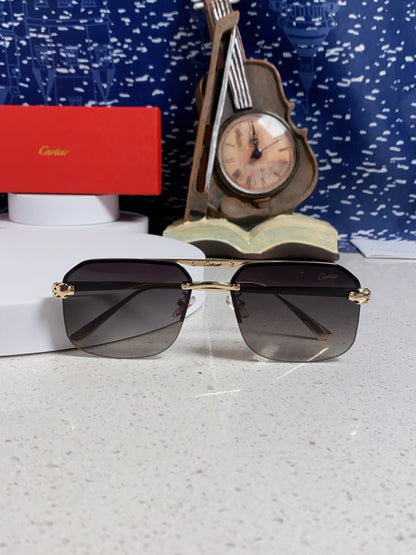 Cartier Metal Square Silver Lens Sunglasses for Men & Women - 158516 - detail image 9