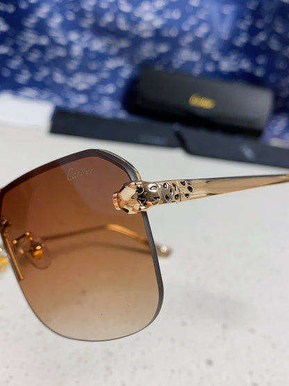 Cartier Metal Square Brown Lens Sunglasses for Men & Women - 158518 - detail image 7