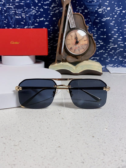 Cartier Metal Square Black Lens Sunglasses for Men & Women - 158519 - detail image 10