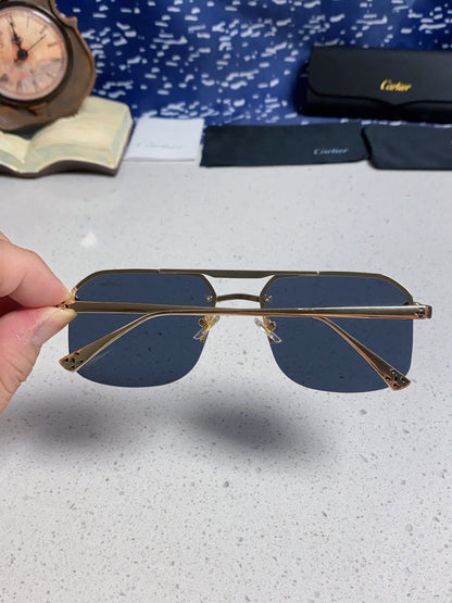 Cartier Metal Square Black Lens Sunglasses for Men & Women - 158519 - detail image 5