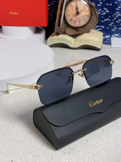 Cartier Metal Square Black Lens Sunglasses for Men & Women - 399008 - detail image 11