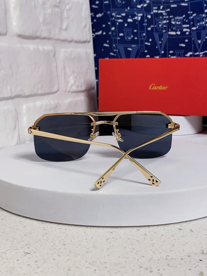 Cartier Metal Square Black Lens Sunglasses for Men & Women - 158519 - detail image 3