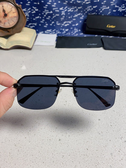 Cartier Metal Square Black Lens Sunglasses for Men & Women - 399010 - detail image 4