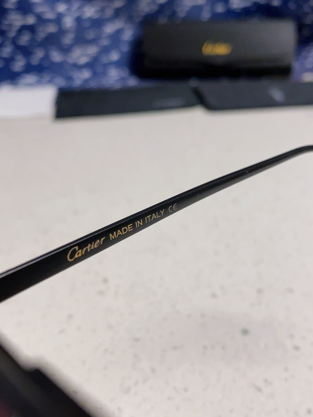 Cartier Metal Square Black Lens Sunglasses for Men & Women - 158521 - detail image 9