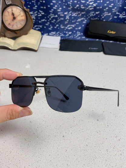 Cartier Metal Square Black Lens Sunglasses for Men & Women - 399010 - detail image 6