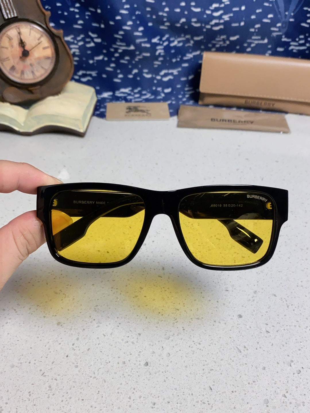Burberry Polarized Square Yellow Lens Sunglasses for Men & Women - 416048 - detail image 4