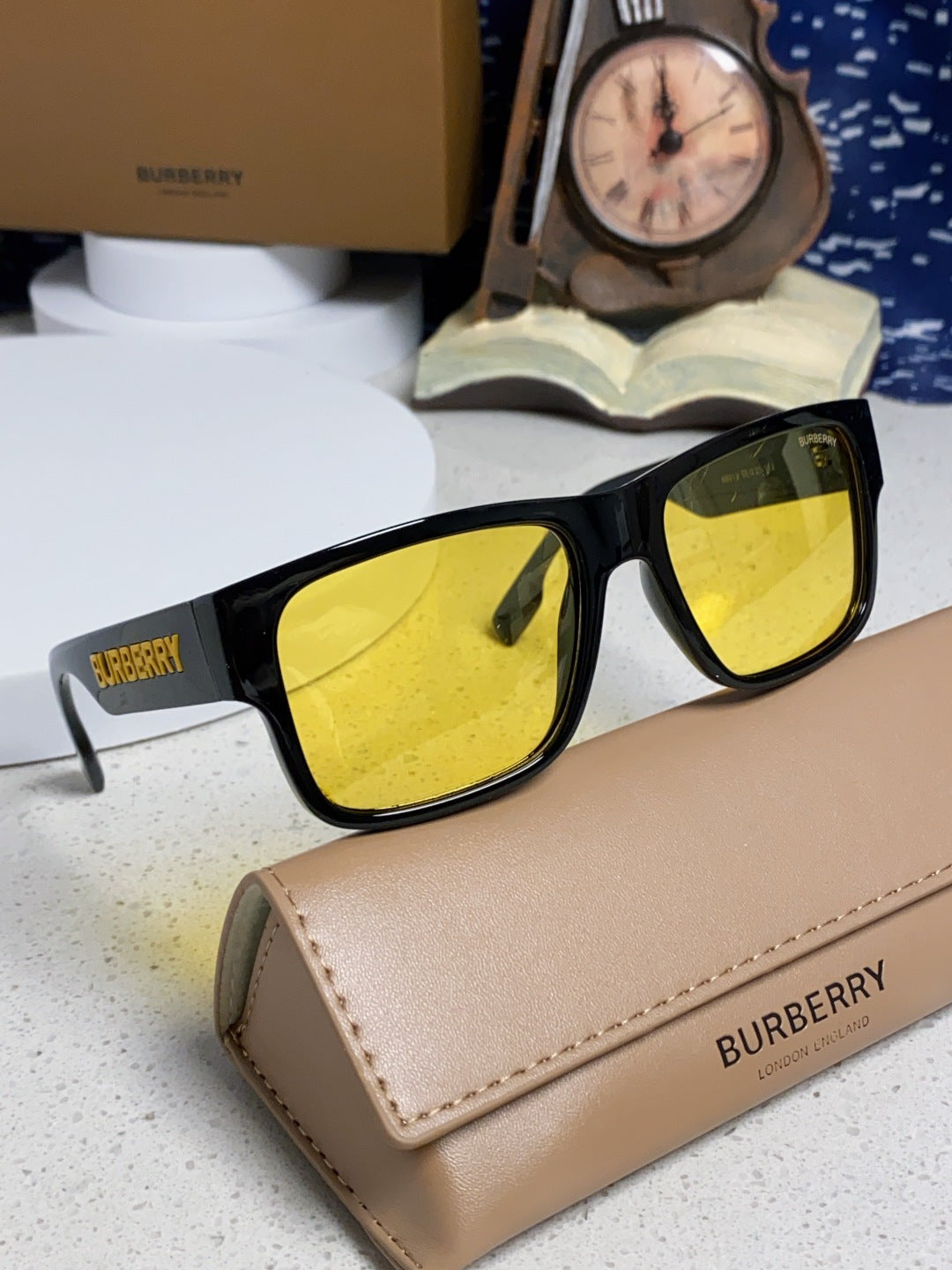 Burberry Polarized Square Yellow Lens Sunglasses for Men & Women - detail image 10