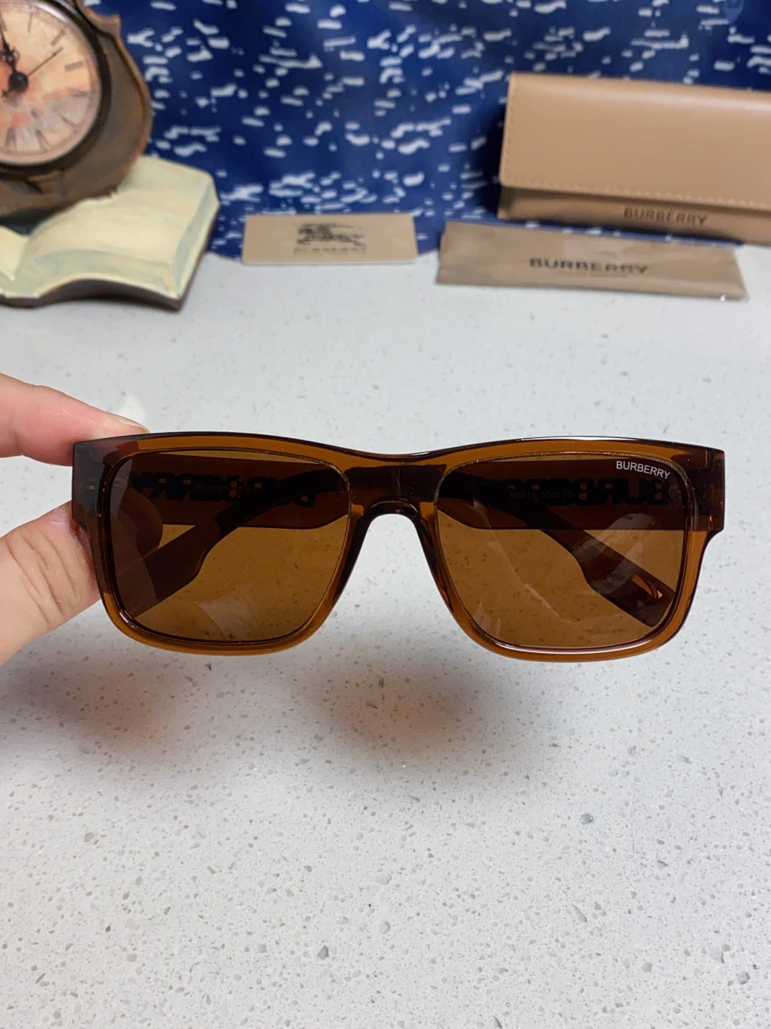Burberry Polarized Square Brown Lens Sunglasses for Men & Women - detail image 4