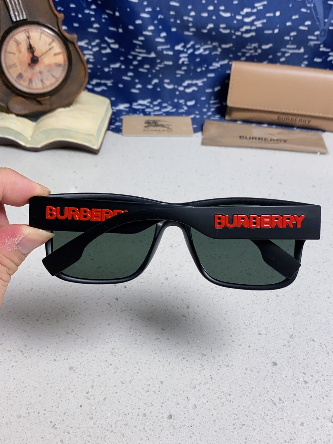 Burberry Polarized Square Gray Lens Sunglasses for Men & Women - detail image 5