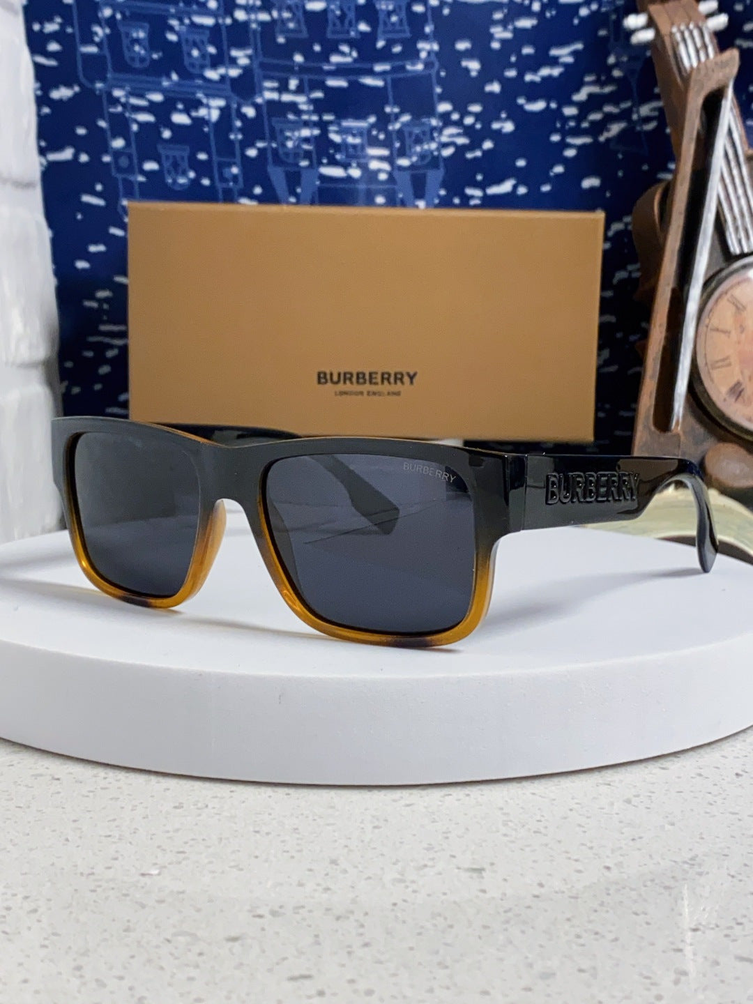 Burberry Polarized Square Black Lens Sunglasses for Men & Women - 416052