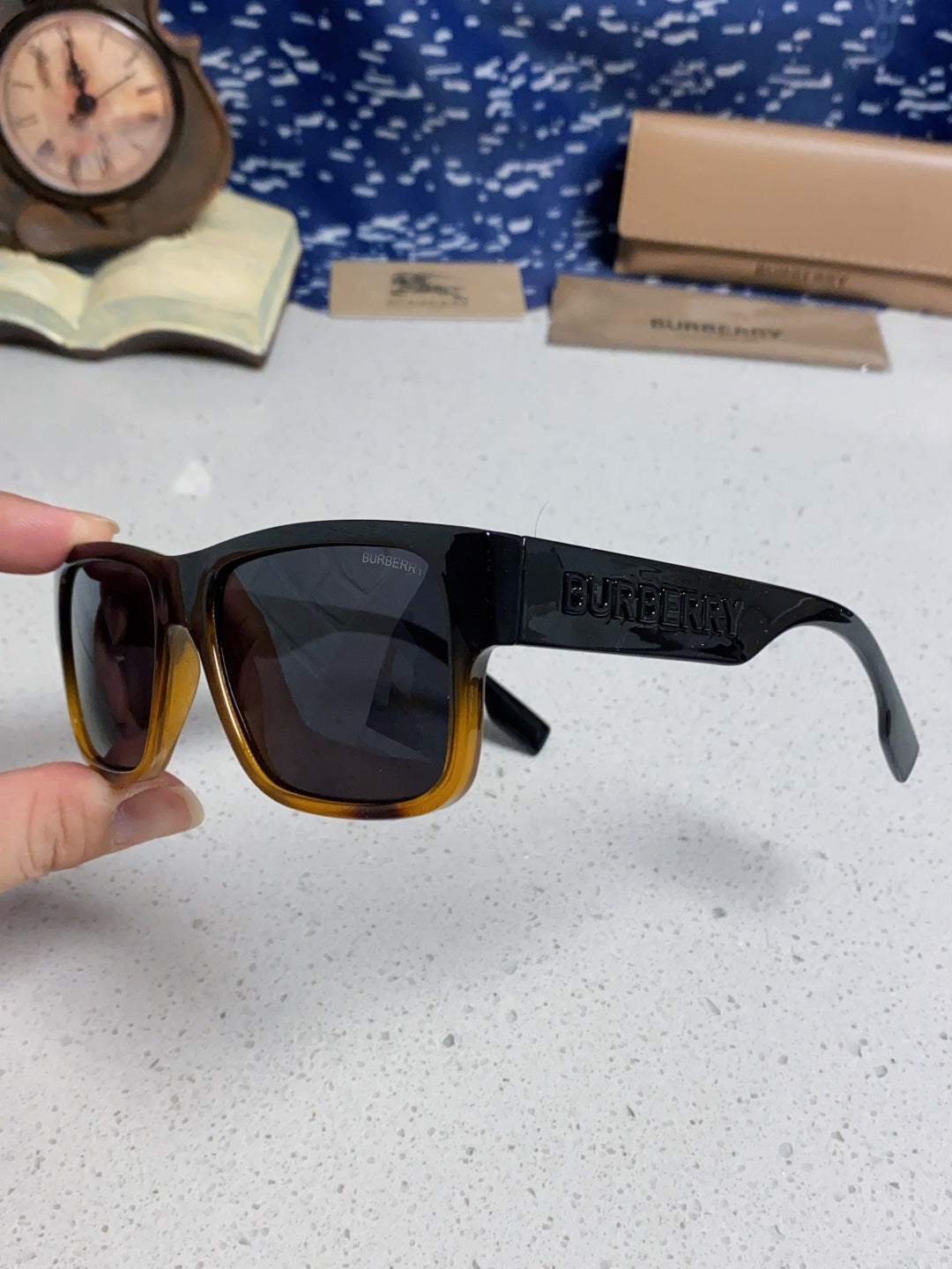 Burberry Polarized Square Black Lens Sunglasses for Men & Women - 432487 - detail image 6