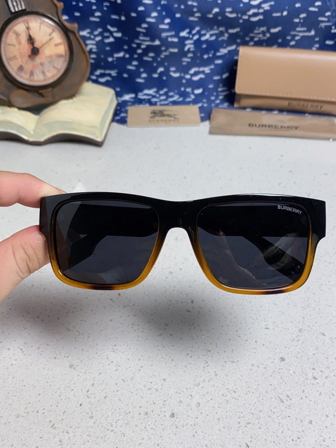 Burberry Polarized Square Black Lens Sunglasses for Men & Women - 867199 - detail image 4