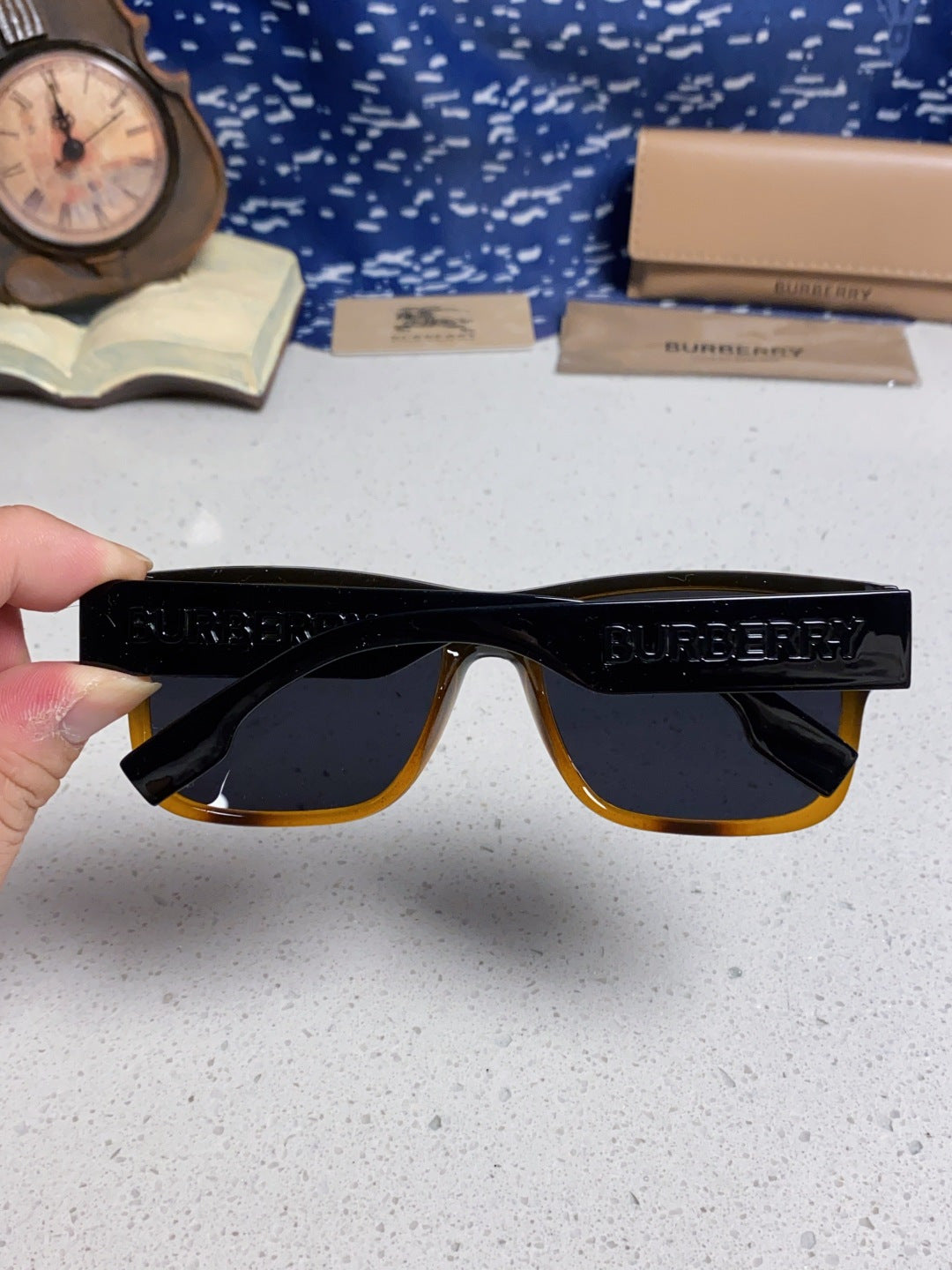 Burberry Polarized Square Black Lens Sunglasses for Men & Women - 416052 - detail image 5