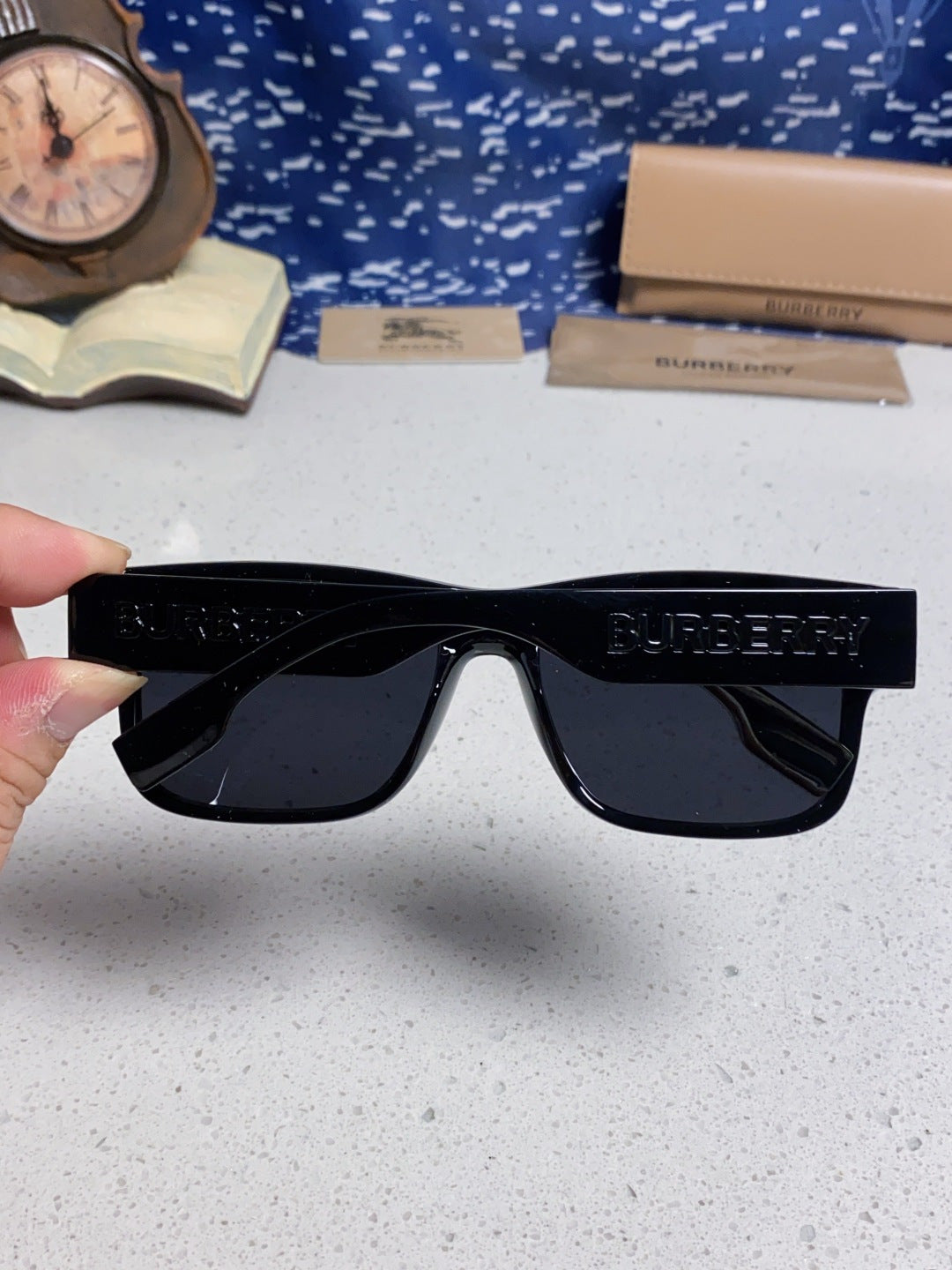 Burberry Polarized Square Black Lens Sunglasses for Men & Women - 867201 - detail image 5