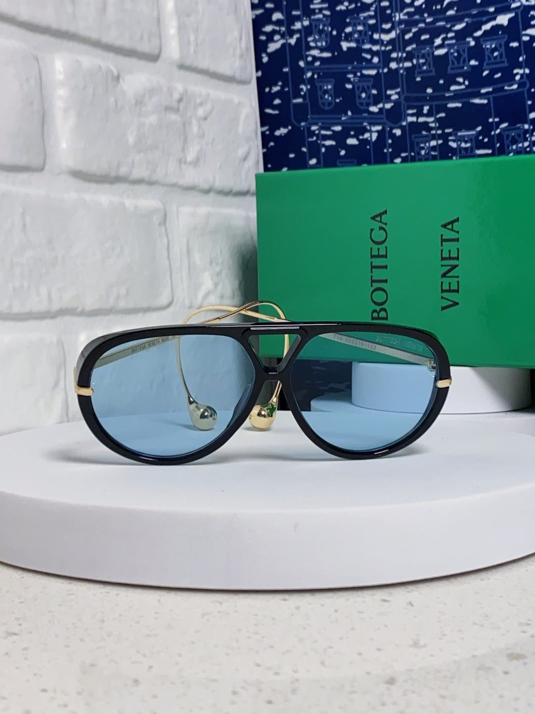 Bottega Veneta BV1273 Aviator Blue Lens Sunglasses for Men & Women - 416430 - detail image 2