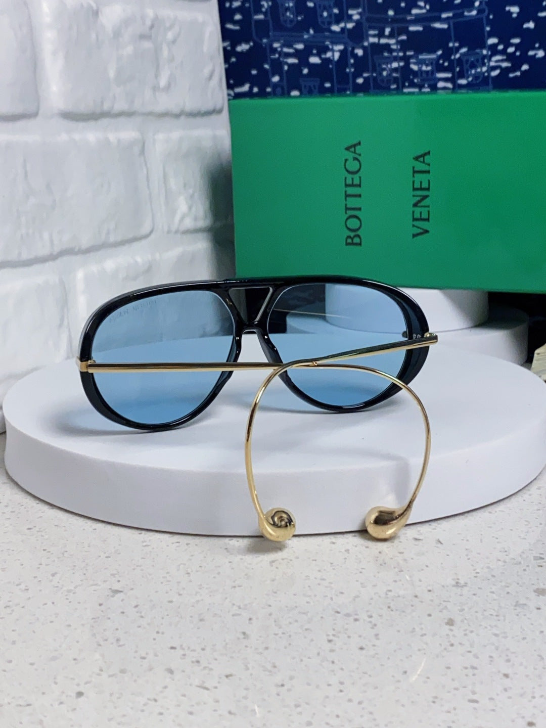 Bottega Veneta BV1273 Aviator Blue Lens Sunglasses for Men & Women - 416430 - detail image 3