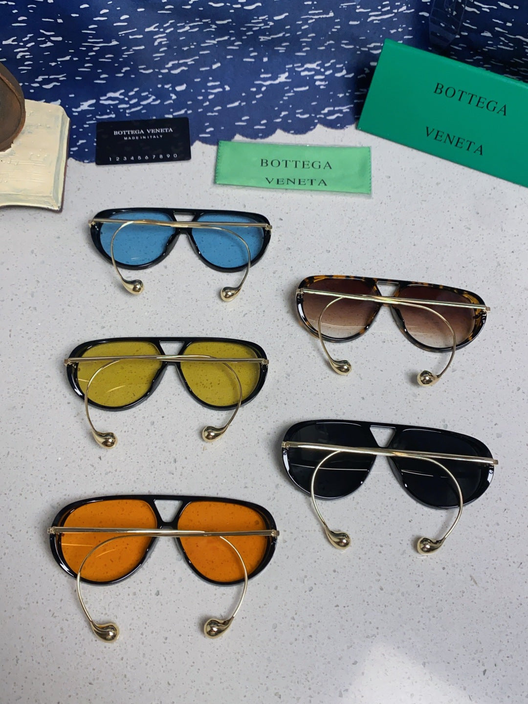 Bottega Veneta BV1273 Aviator Blue Lens Sunglasses for Men & Women - 416430 - detail image 10