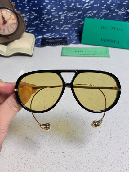 Bottega Veneta BV1273 Aviator Gold Lens Sunglasses for Men & Women - detail image 5