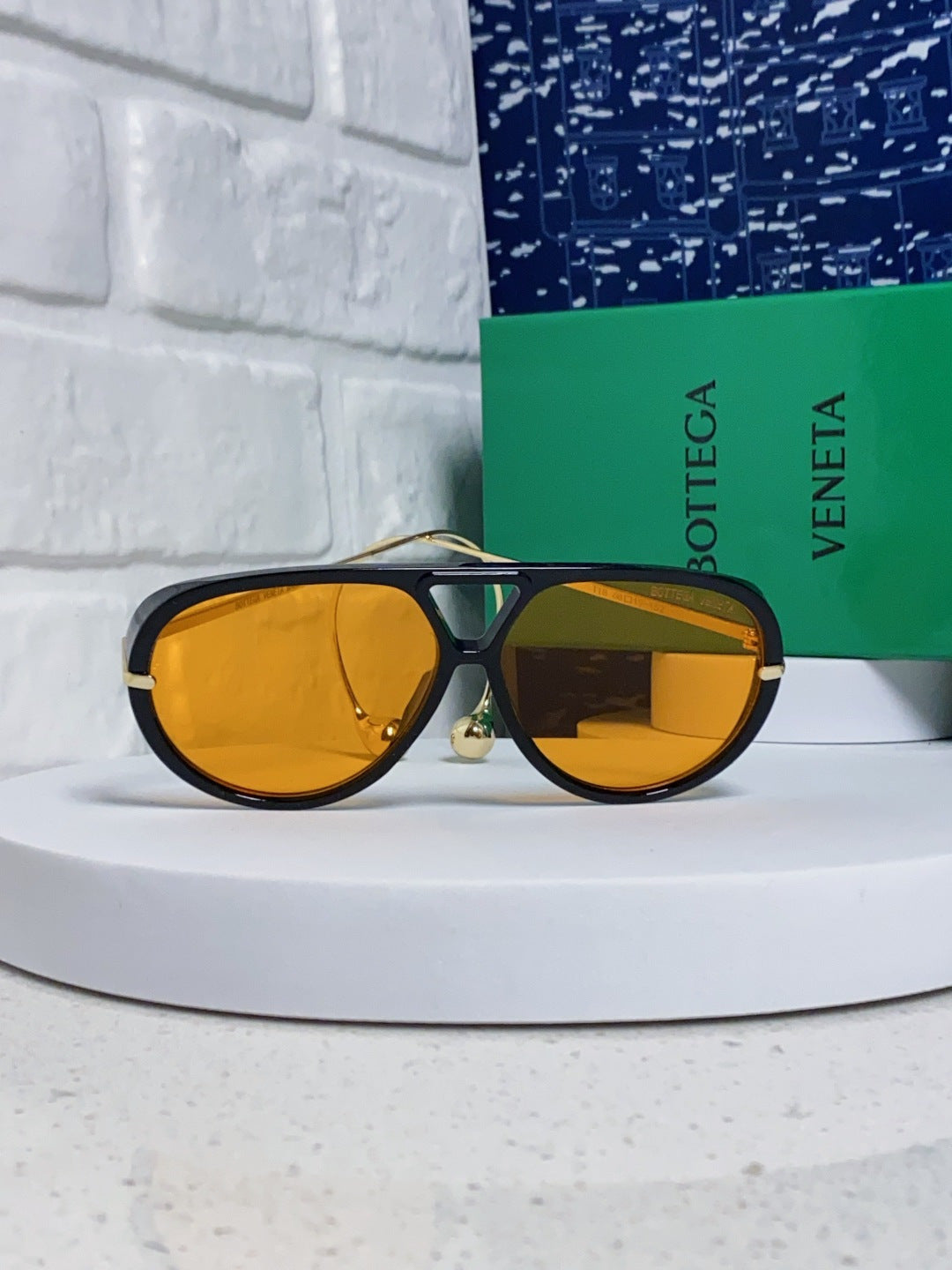 Bottega Veneta BV1273 Aviator Black Lens Sunglasses for Men & Women - 416432
