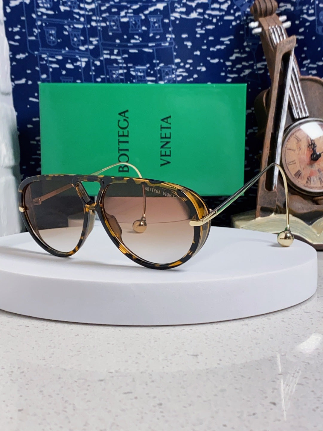 Bottega Veneta BV1273 Aviator Red Lens Sunglasses for Men & Women - detail image 2