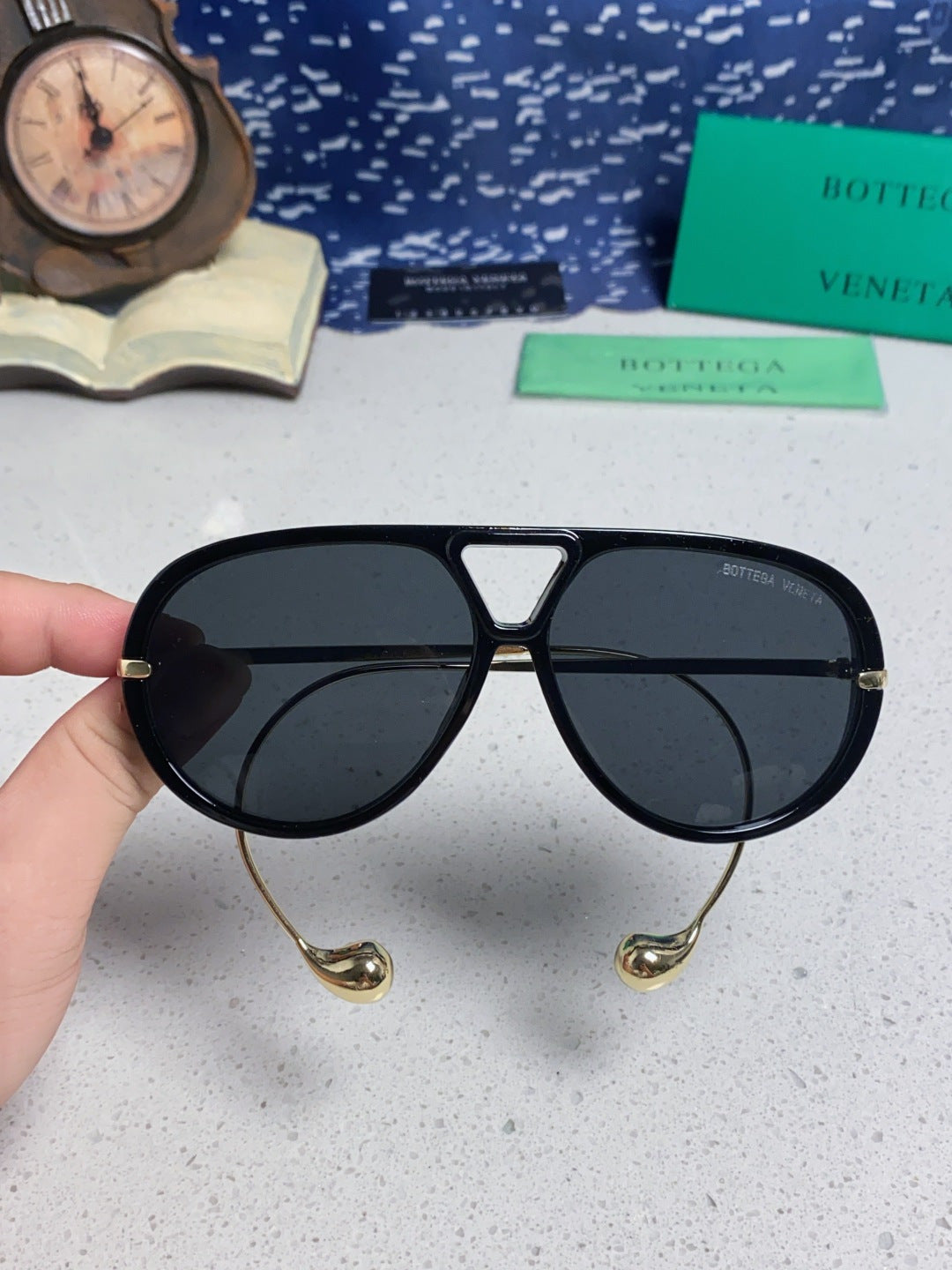 Bottega Veneta BV1273 Aviator Black Lens Sunglasses for Men & Women - 416434 - detail image 4