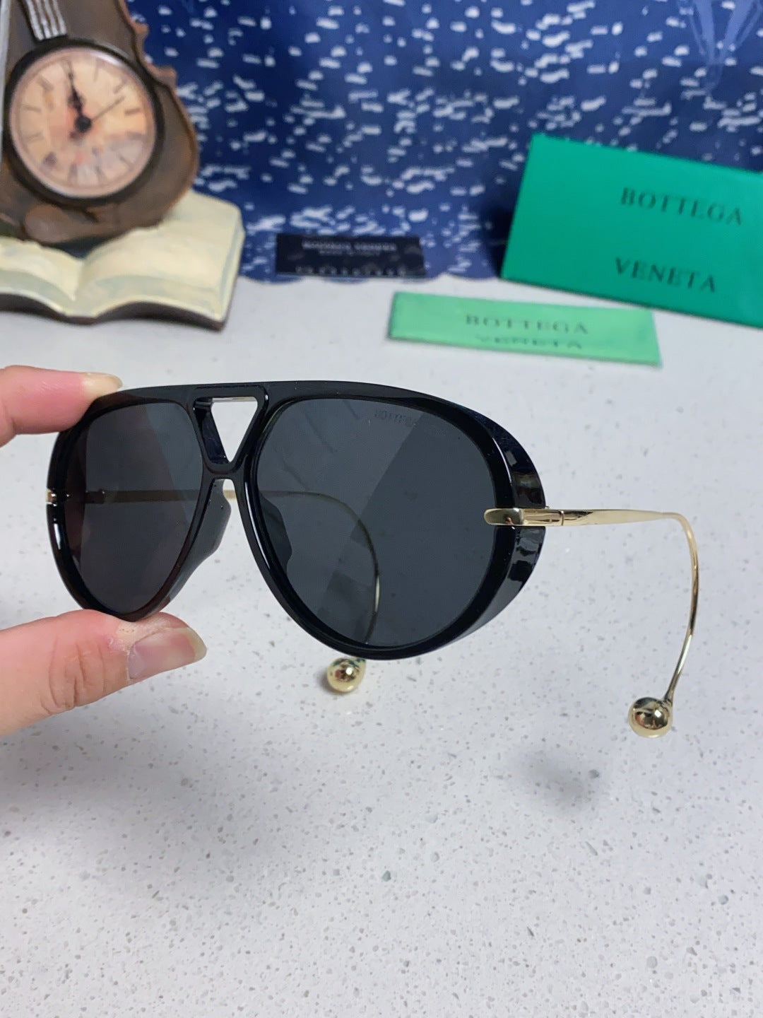 Bottega Veneta BV1273 Aviator Black Lens Sunglasses for Men & Women - 416434 - detail image 6