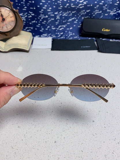 Cartier Lightweight Rimless Silver Lens Sunglasses for Men & Women - 449429 - detail image 5