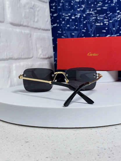 Cartier Lightweight Rimless Black Lens Sunglasses for Men & Women - 415846 - detail image 3