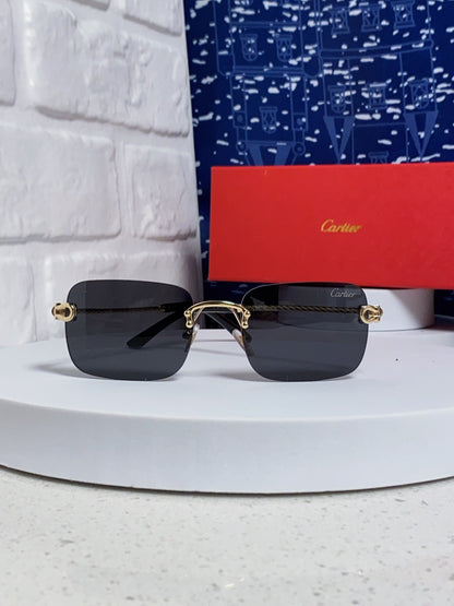 Cartier Lightweight Rimless Black Lens Sunglasses for Men & Women - 449438 - detail image 2