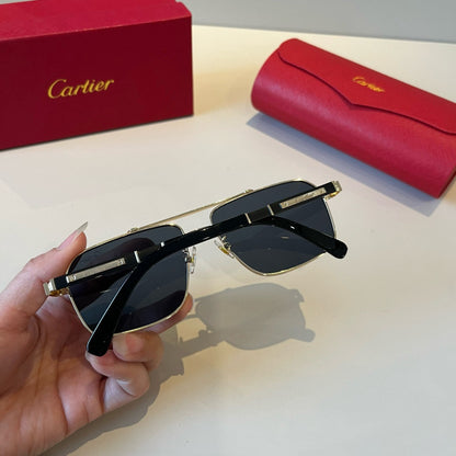 Cartier Lightweight Metal Rimless Brown Lens Sunglasses for Men & Wom - 415923 - detail image 8