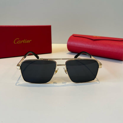Cartier Lightweight Metal Rimless Brown Lens Sunglasses for Men & Wom - 382829 - detail image 2