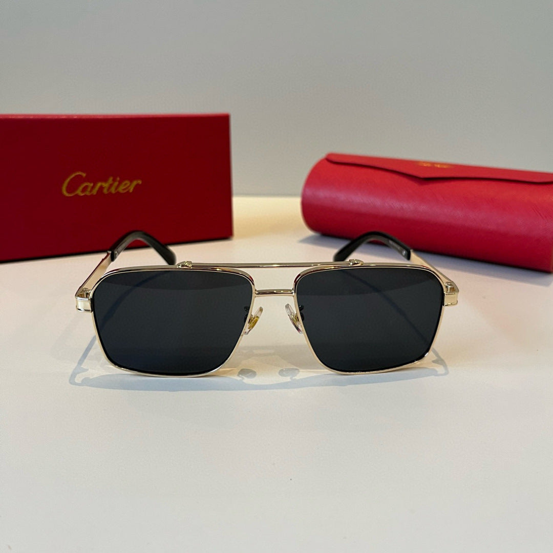 Cartier Lightweight Metal Rimless Brown Lens Sunglasses for Men & Wom - 415923 - detail image 2