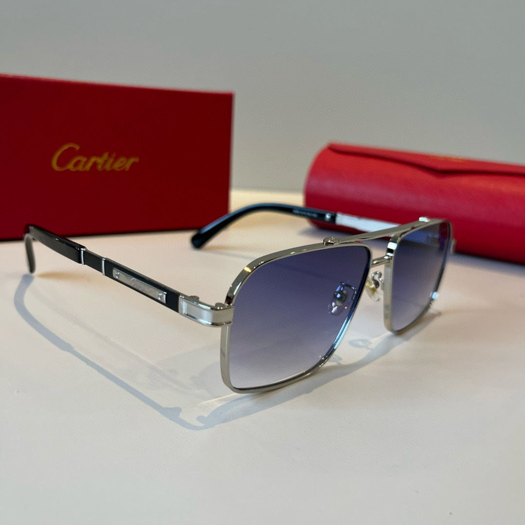 Cartier Lightweight Metal Rimless Silver Lens Sunglasses for Men & Wo - 372180