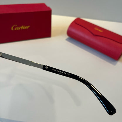 Cartier Lightweight Metal Rimless Silver Lens Sunglasses for Men & Wo - 372180 - detail image 5