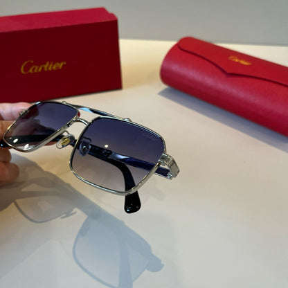 Cartier Lightweight Metal Rimless Silver Lens Sunglasses for Men & Wo - 372180 - detail image 9