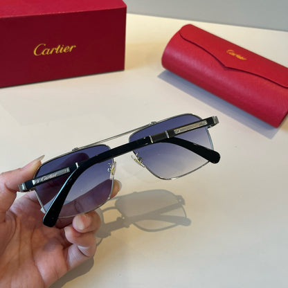 Cartier Lightweight Metal Rimless Silver Lens Sunglasses for Men & Wo - 372180 - detail image 7