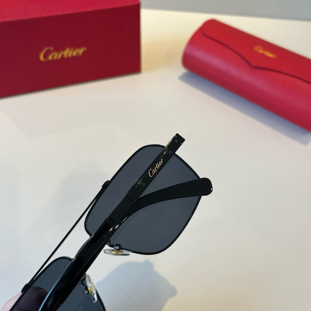Cartier Lightweight Metal Rimless Black Lens Sunglasses for Men & Wom - 372181 - detail image 8