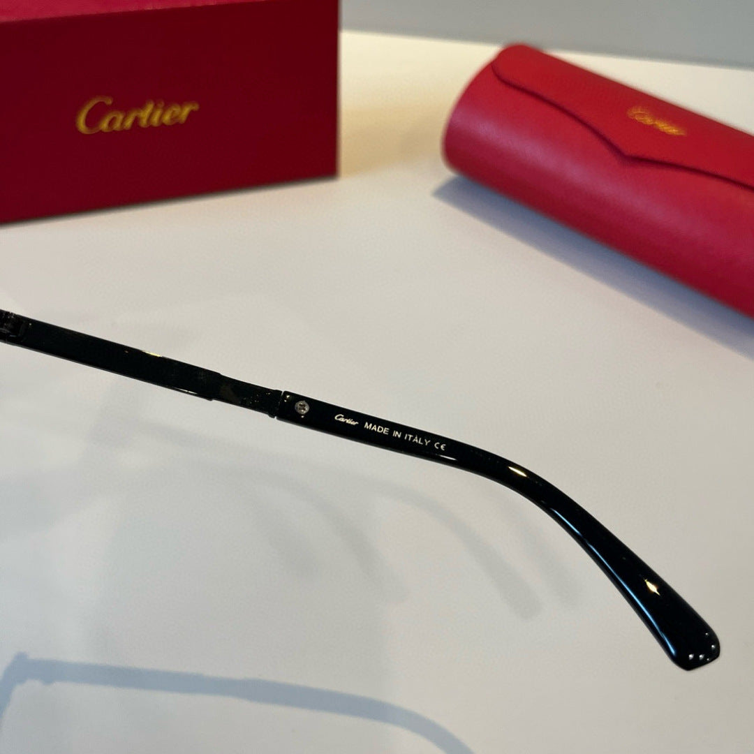 Cartier Lightweight Metal Rimless Black Lens Sunglasses for Men & Wom - 382831 - detail image 5