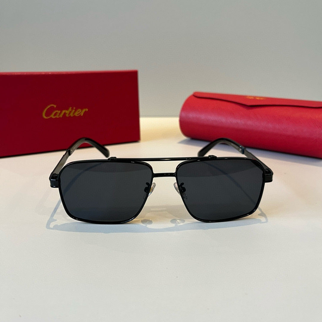 Cartier Lightweight Metal Rimless Black Lens Sunglasses for Men & Wom - 415925 - detail image 2