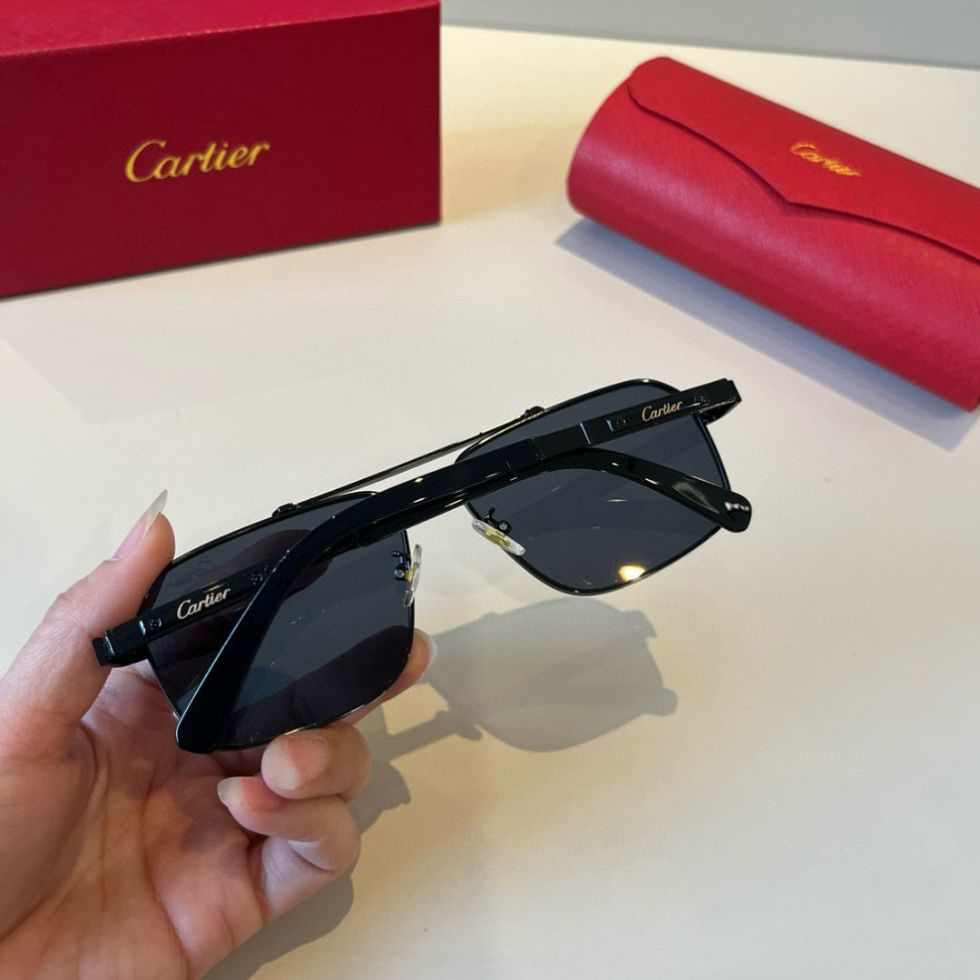 Cartier Lightweight Metal Rimless Black Lens Sunglasses for Men & Wom - 415925 - detail image 7