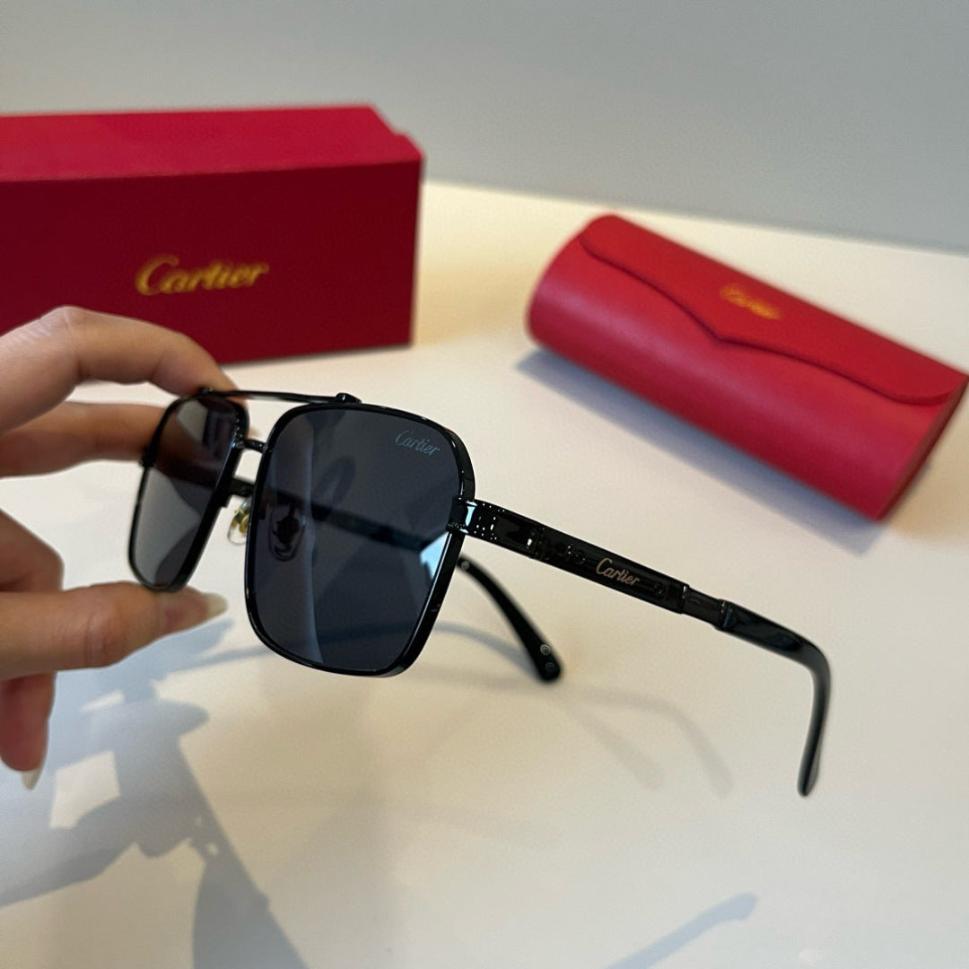 Cartier Lightweight Metal Rimless Black Lens Sunglasses for Men & Wom - 382831 - detail image 4