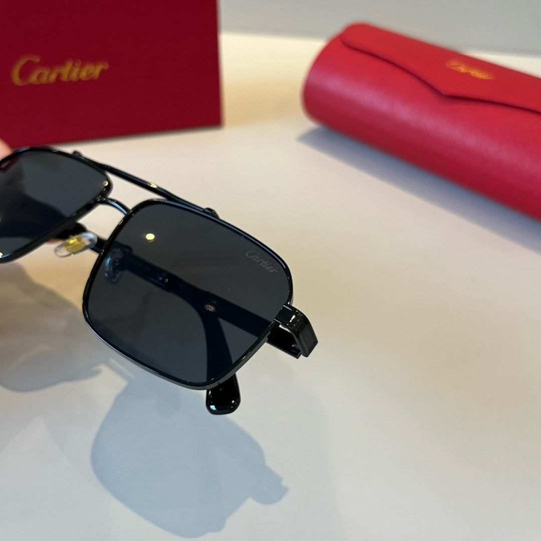 Cartier Lightweight Metal Rimless Black Lens Sunglasses for Men & Wom - 487377 - detail image 9