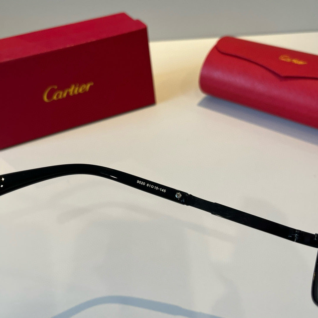 Cartier Lightweight Metal Rimless Black Lens Sunglasses for Men & Wom - 382831 - detail image 6