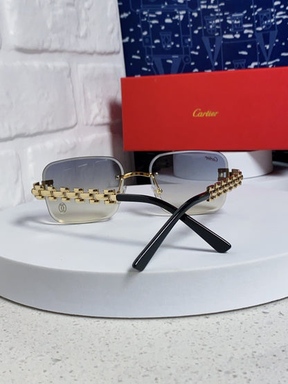Cartier Lightweight Rimless Silver Lens Sunglasses for Men & Women - 493656 - detail image 3